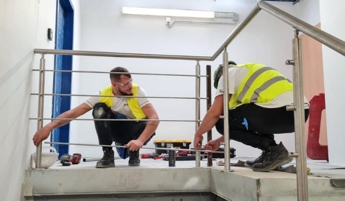 Balustrade sticla croso inox